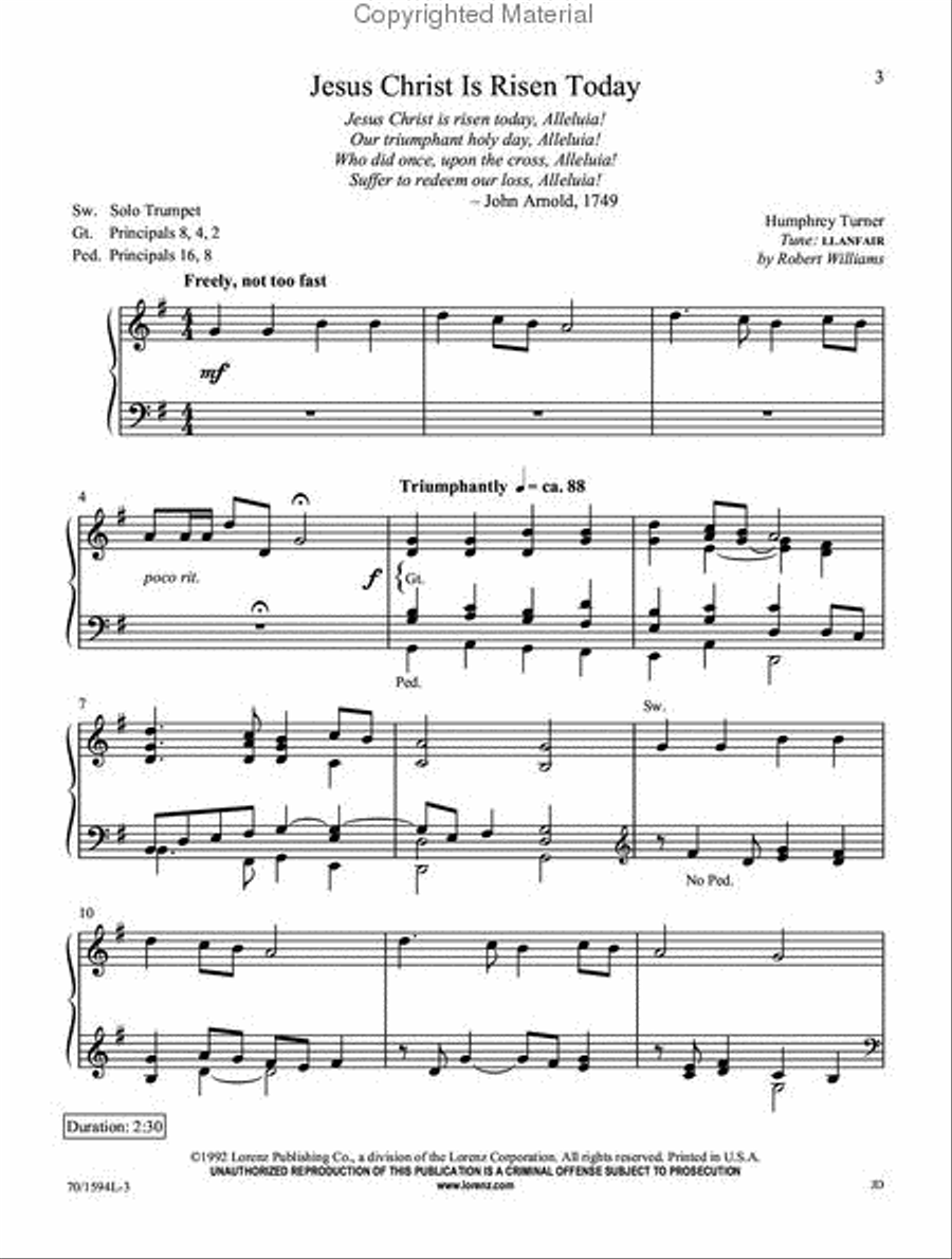 Alleluia! Alleluia! Alleluia! Alleluia! Organ Solo scores gallery preview page 2