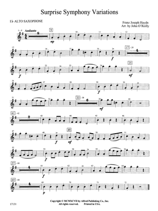 Surprise Symphony Variations: E-flat Alto Saxophone