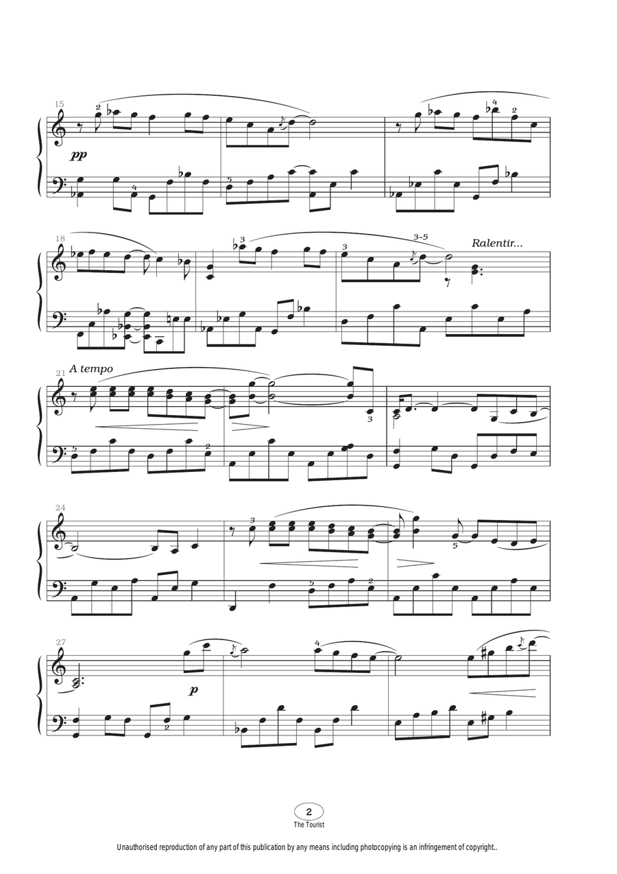 The Tourist Piano Solo scores gallery preview page 2