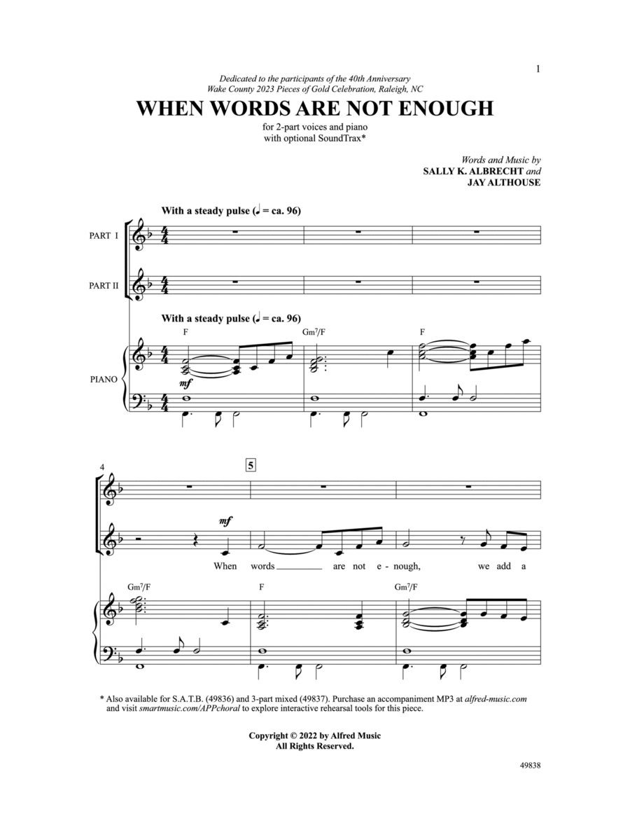 When Words Are Not Enough Choir scores gallery preview page 1