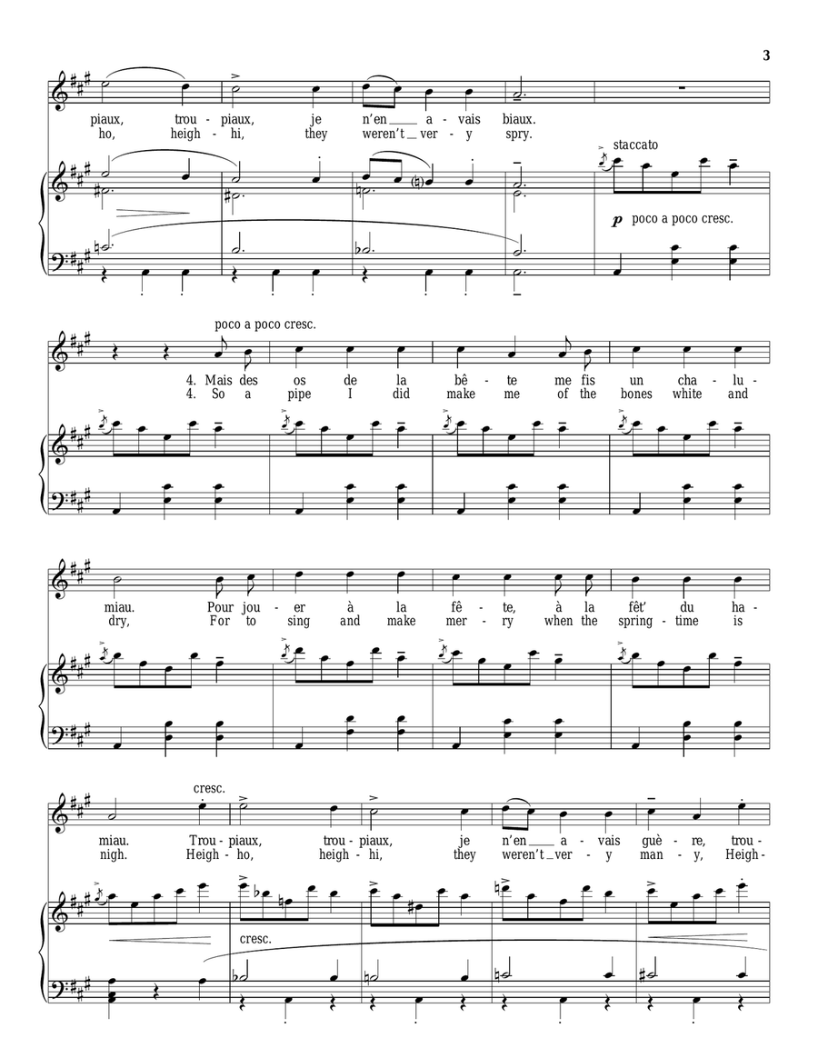 Quand j'étais chez mon père Piano, Vocal scores gallery preview page 3