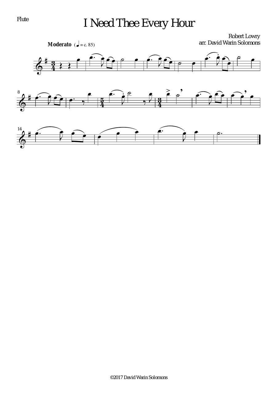 I Need Thee Every Hour for wind quartet Woodwind Quartet scores gallery preview page 3