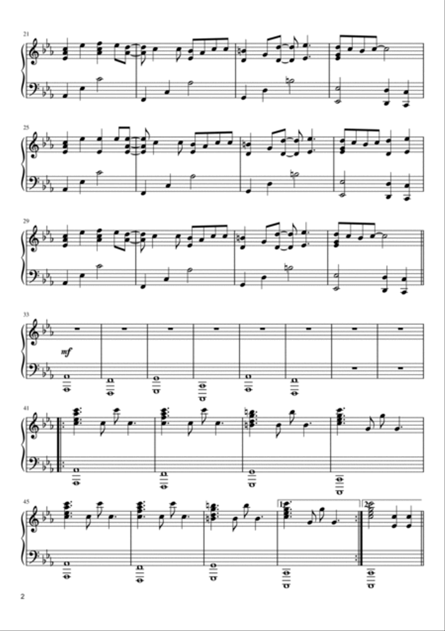 Gangsta's Paradise Piano Solo scores gallery preview page 2