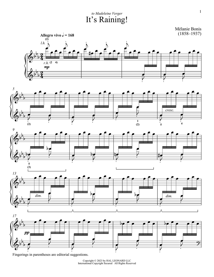 It's Raining Piano Solo scores gallery preview page 1