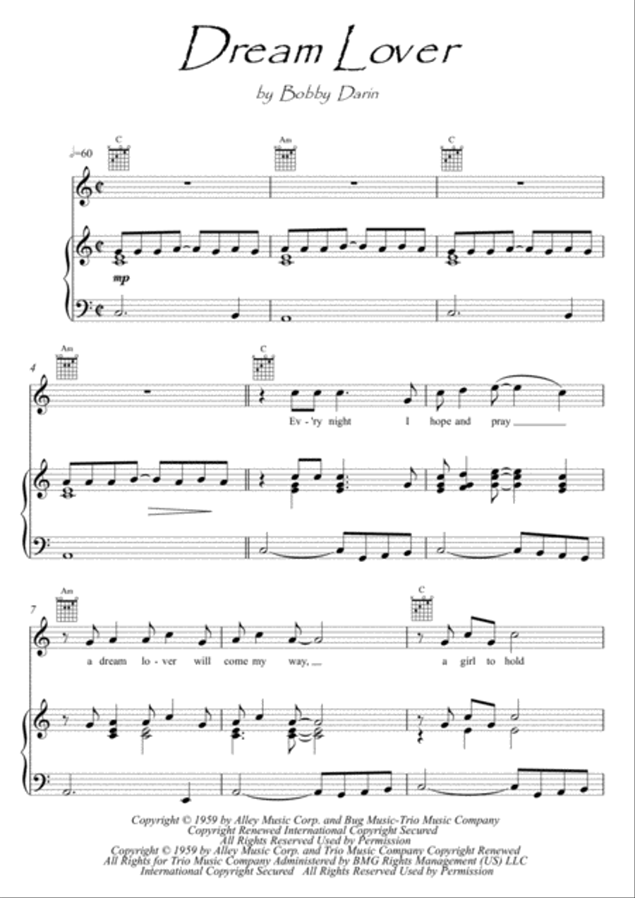 Dream Lover Voice scores gallery preview page 1