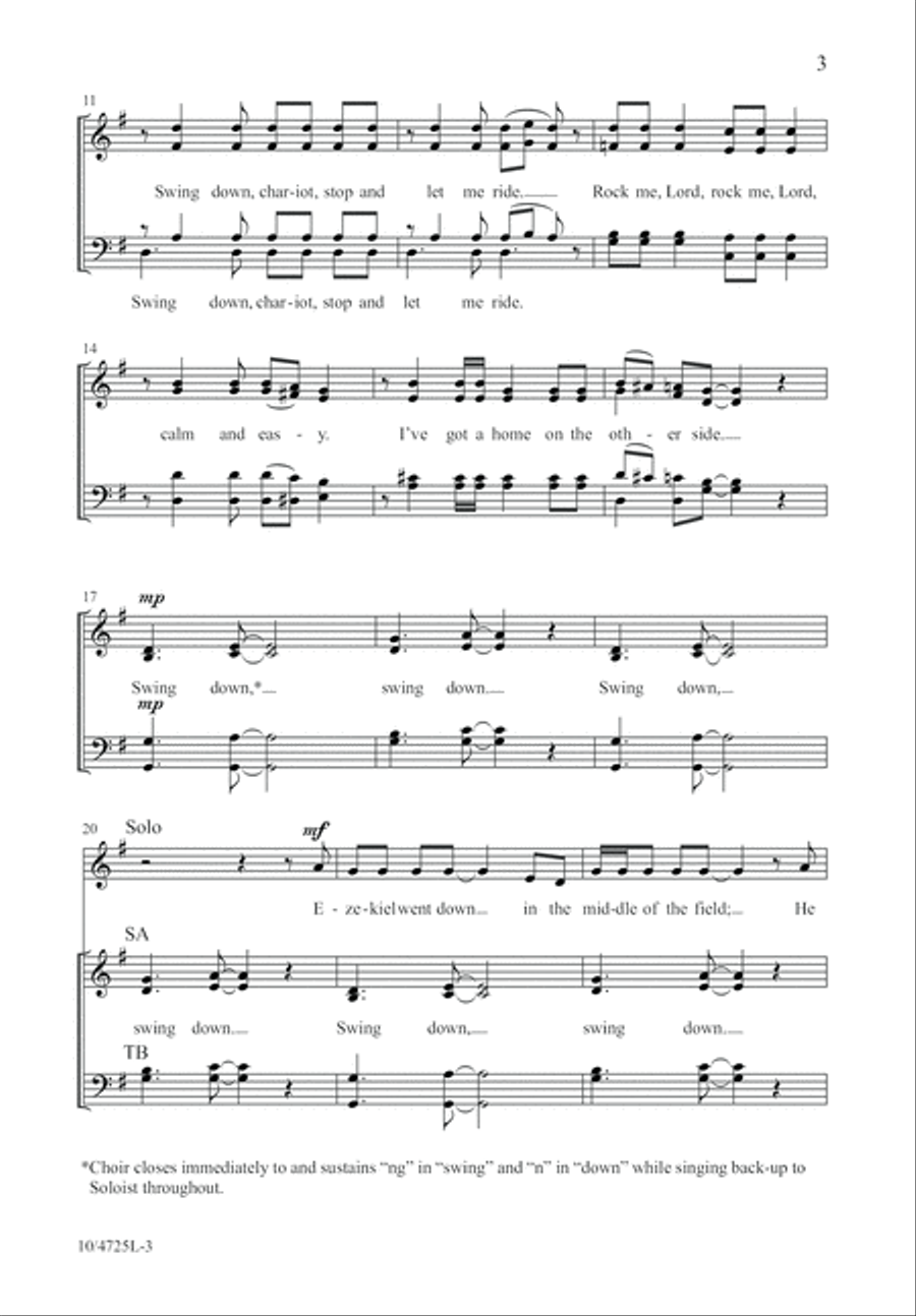 Swing Down, Sweet Chariot 4-Part scores gallery preview page 3