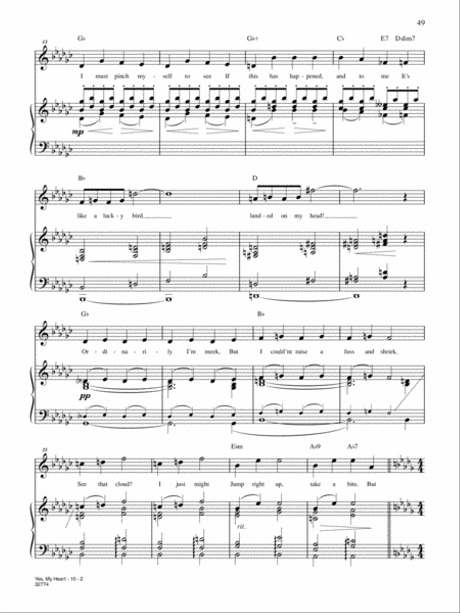 Yes, My Heart Yes, My Heart Piano, Vocal, Guitar scores gallery preview page 2