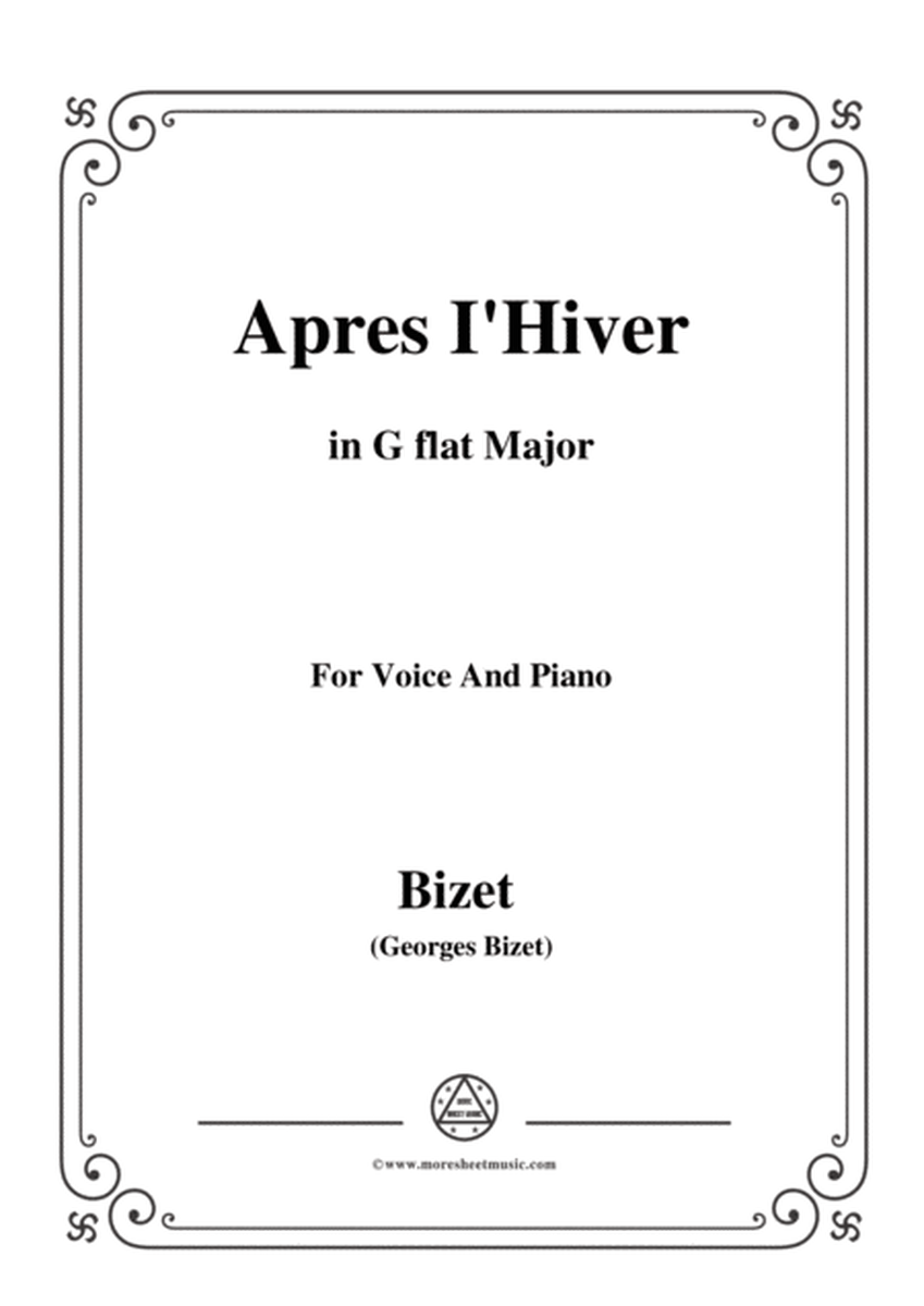 Bizet-Apres I'Hiver in G flat Major,for voice and piano image number null