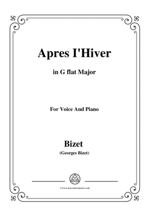 Bizet-Apres I'Hiver in G flat Major,for voice and piano