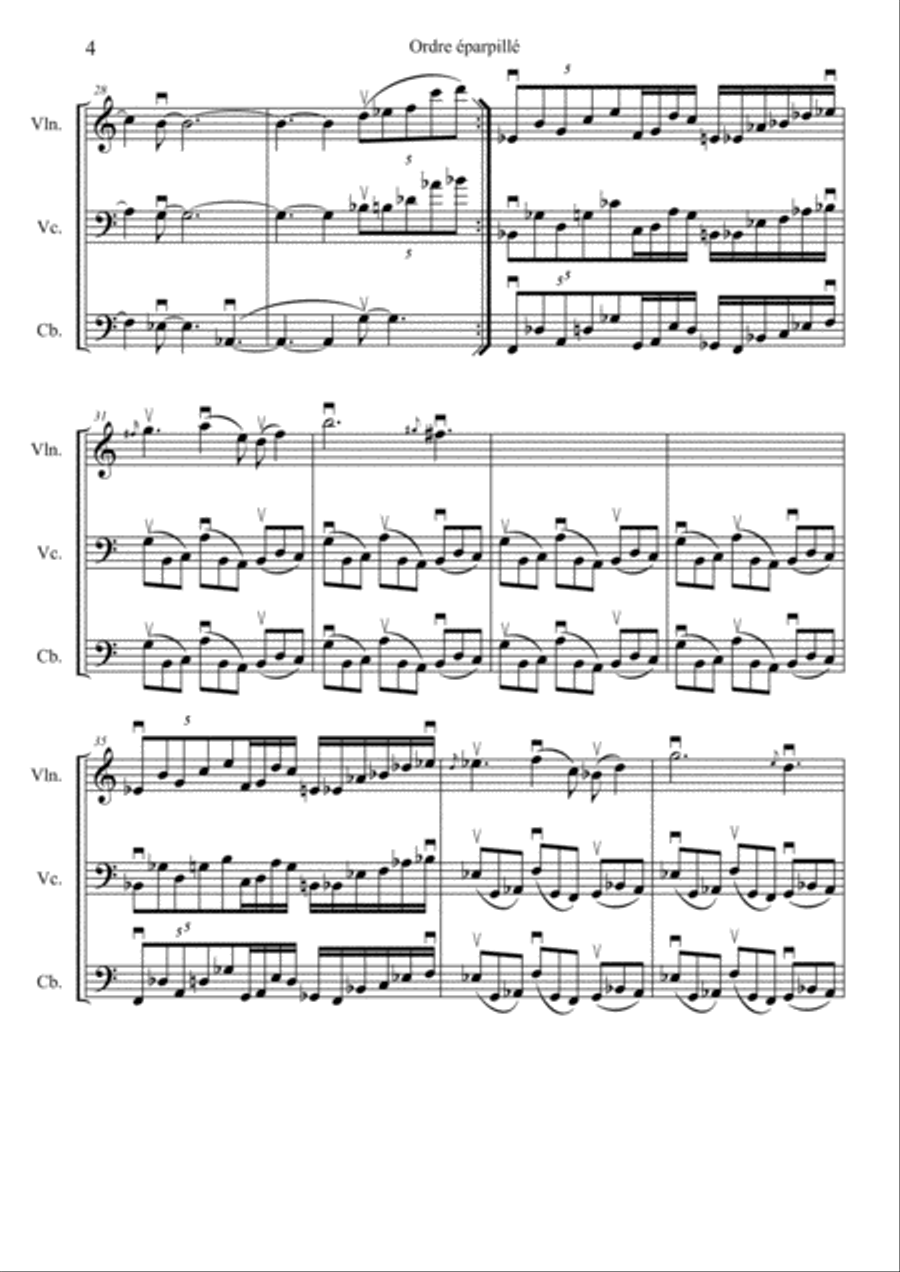 Sequence de Répétitions en Ordre éparpillé String Trio scores gallery preview page 4