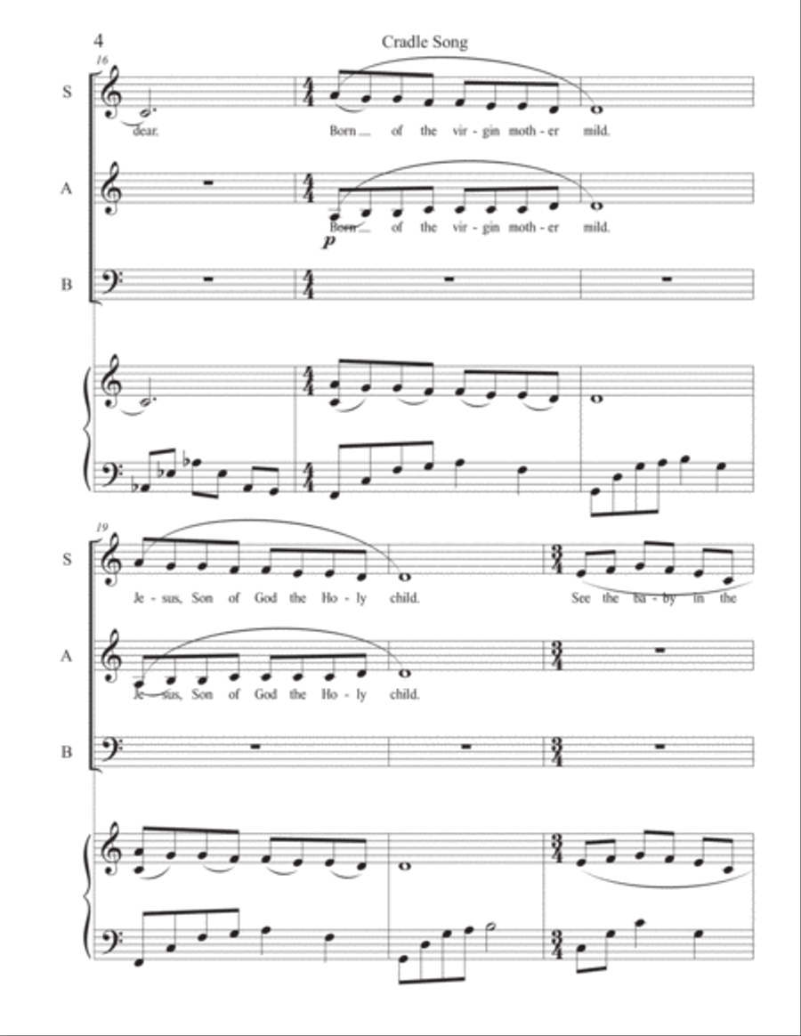 Cradle Song 3-Part scores gallery preview page 4