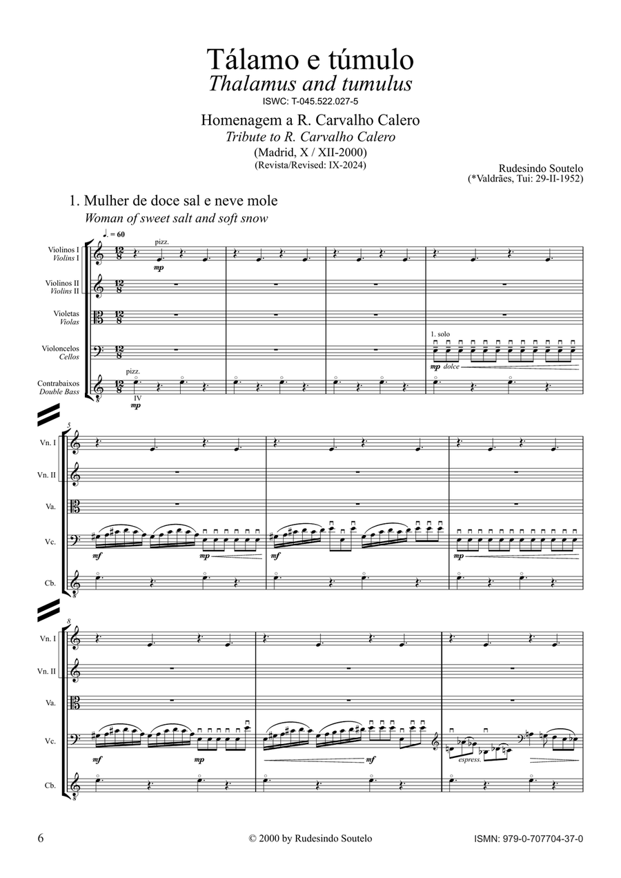 Tálamo e túmulo / Thalamus and tumulus - Score Only String Orchestra scores gallery preview page 6