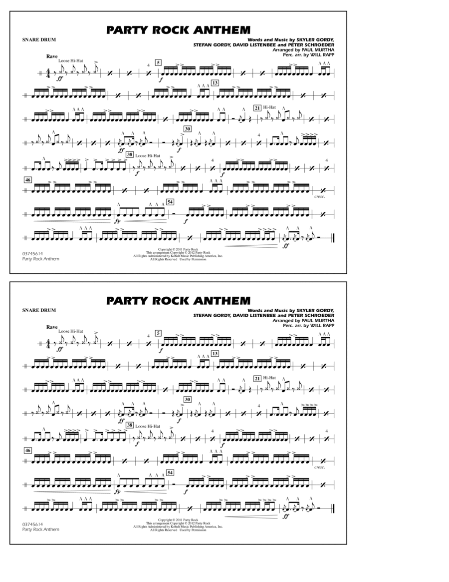 Party Rock Anthem - Snare Drum