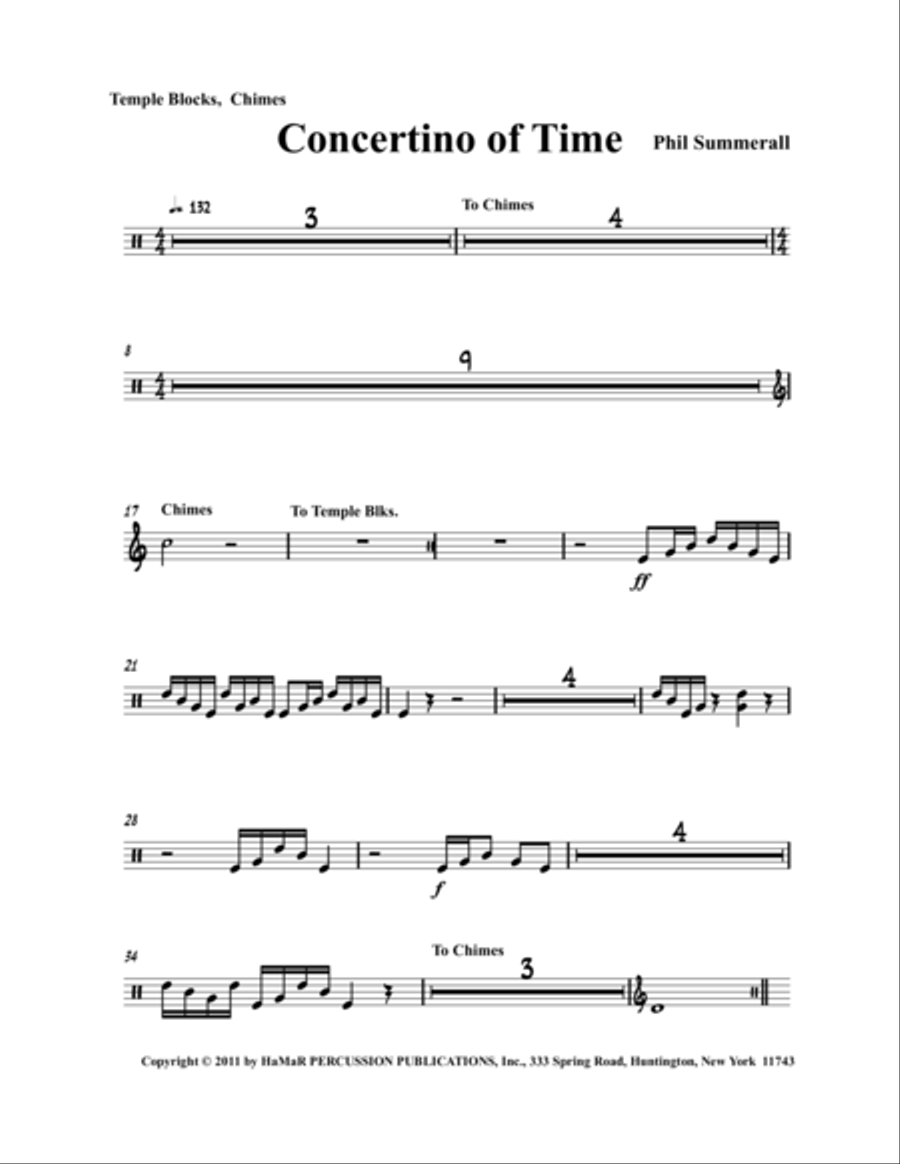 Concertino of Time Marimba scores gallery preview page 1