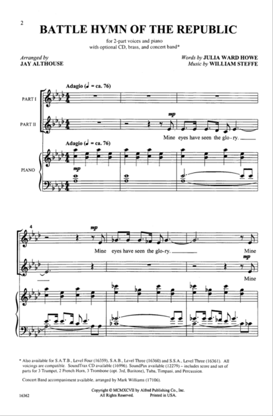Battle Hymn of the Republic 2-Part scores gallery preview page 13
