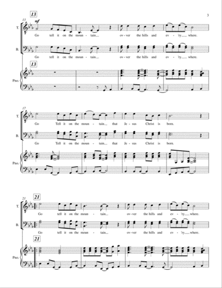 Go Tell on the Mountain Choir scores gallery preview page 3