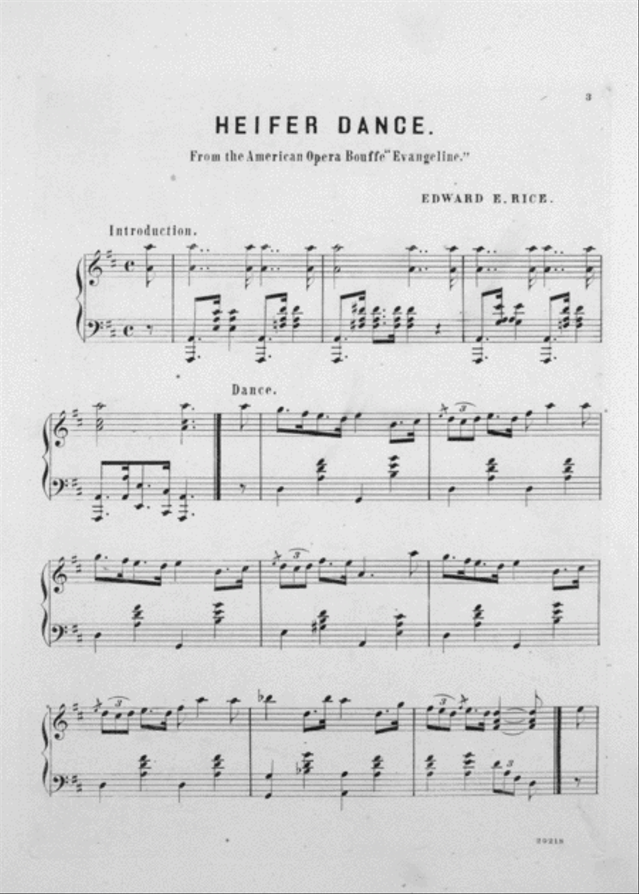 Heifer Dance From the New American Opera Bouffe, Evangeline Piano Solo scores gallery preview page 2