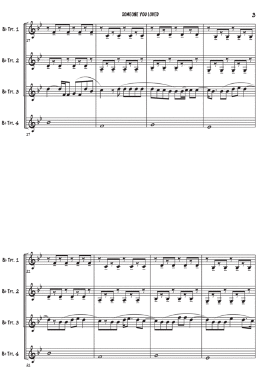 Someone You Loved Brass Ensemble scores gallery preview page 4