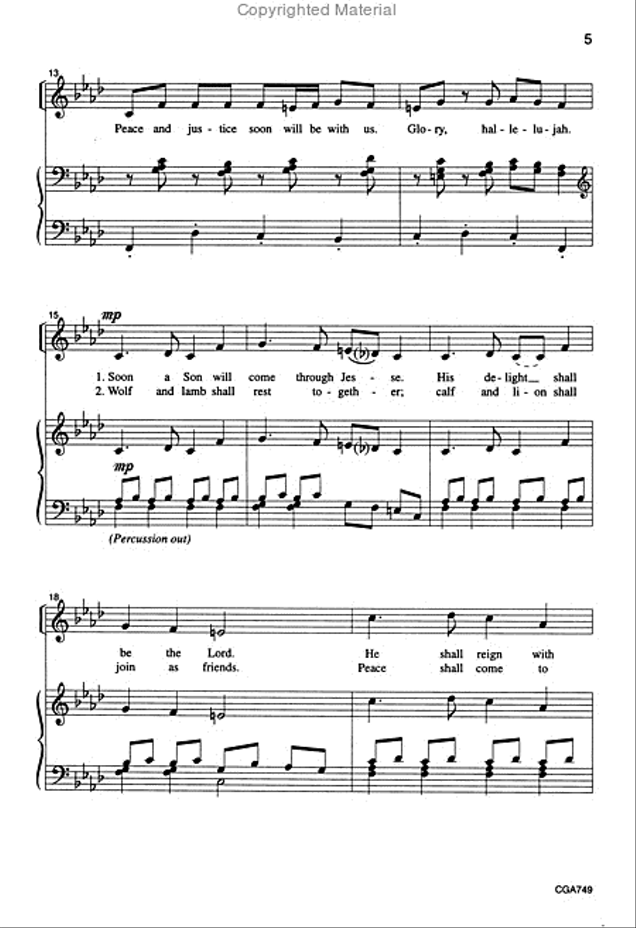 Dance and Sing, For the Lord Will Be With Us Unison Choir scores gallery preview page 4