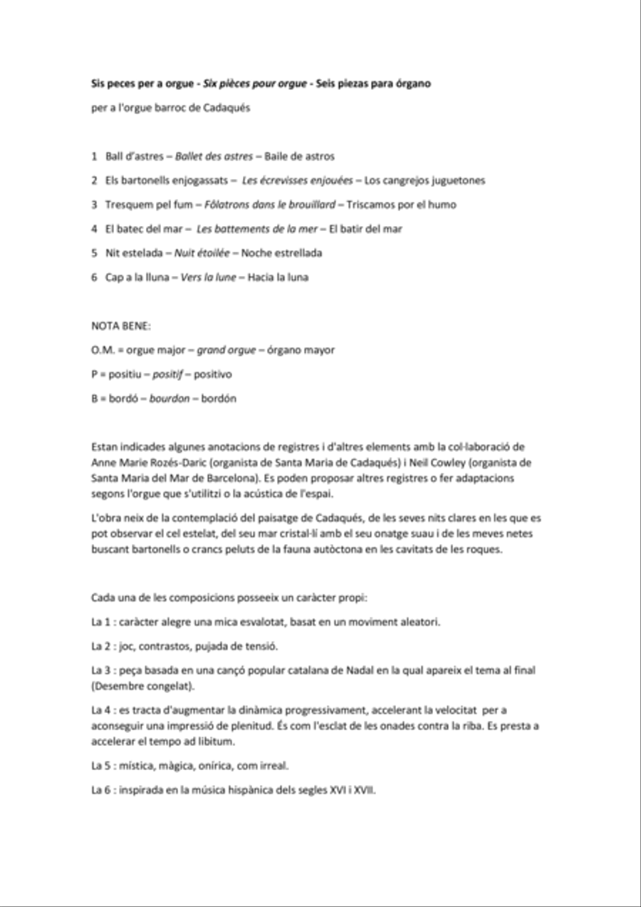 Sis peces per a orgue Organ Solo scores gallery preview page 5