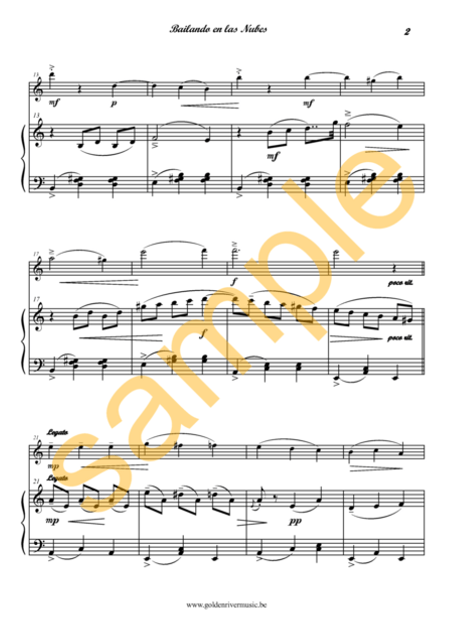 Bailando en las nubes rosas / Dancing on pink clouds for violin Violin Solo scores gallery preview page 3