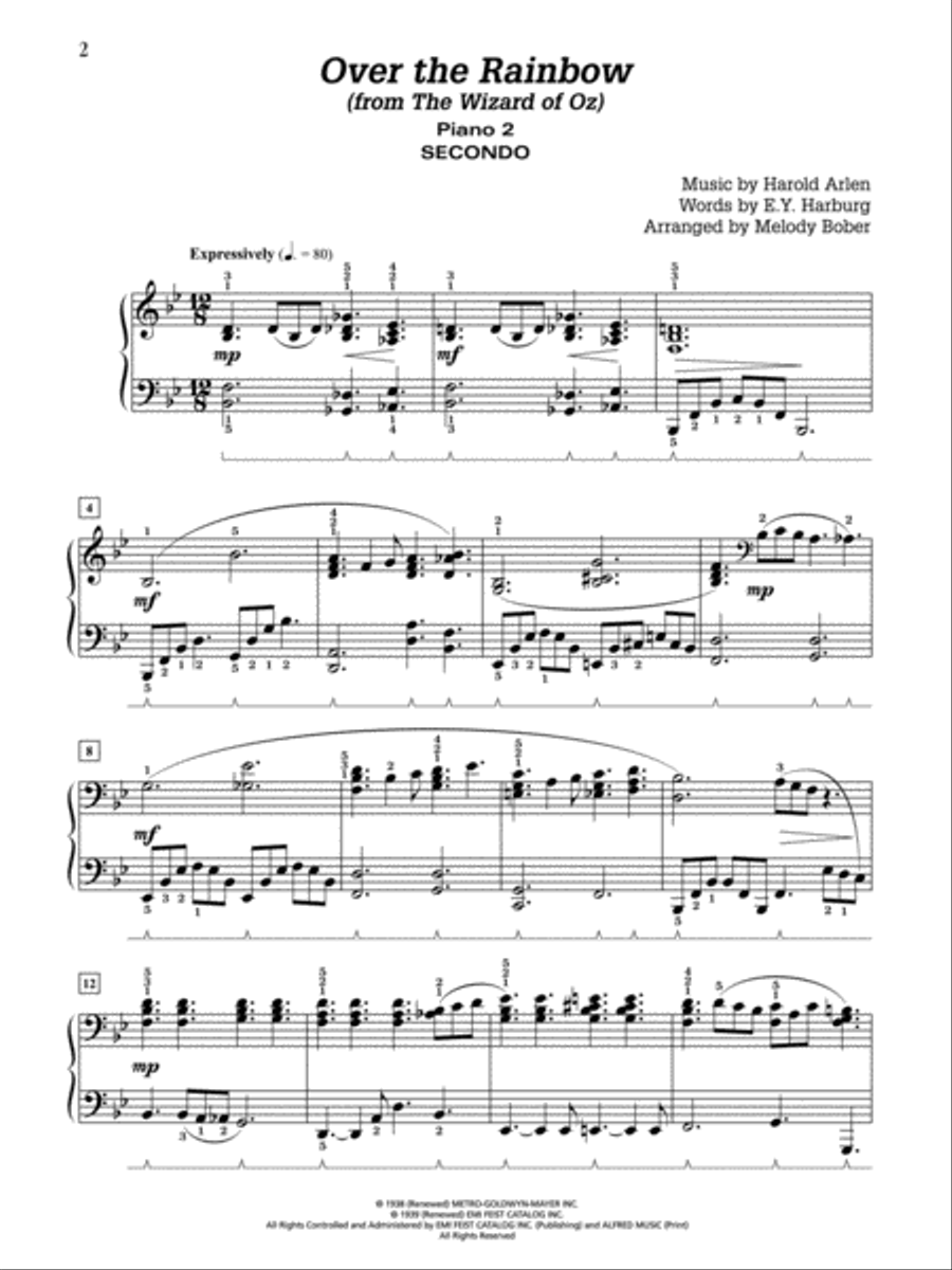 Over the Rainbow: 4th Keyboard Piano scores gallery preview page 2