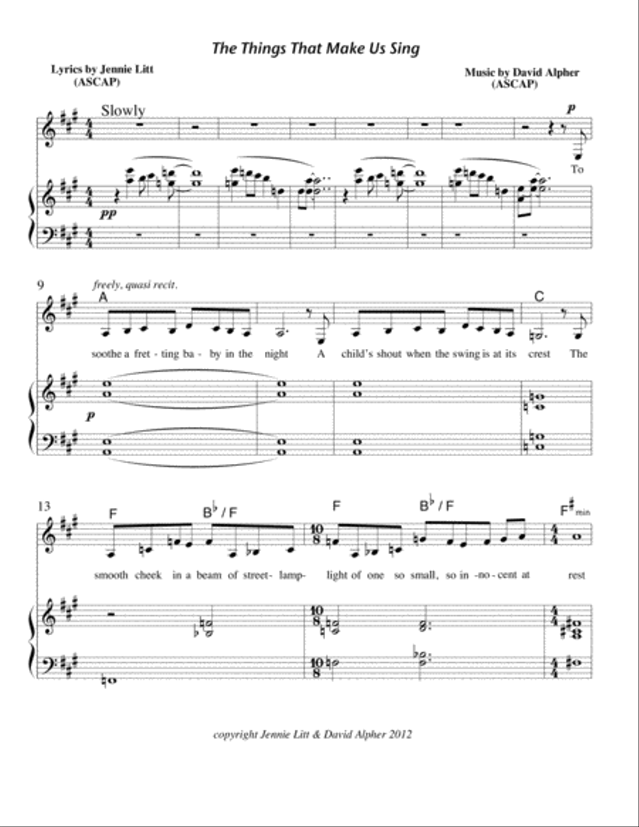 The Things That Make Us Sing Voice scores gallery preview page 1