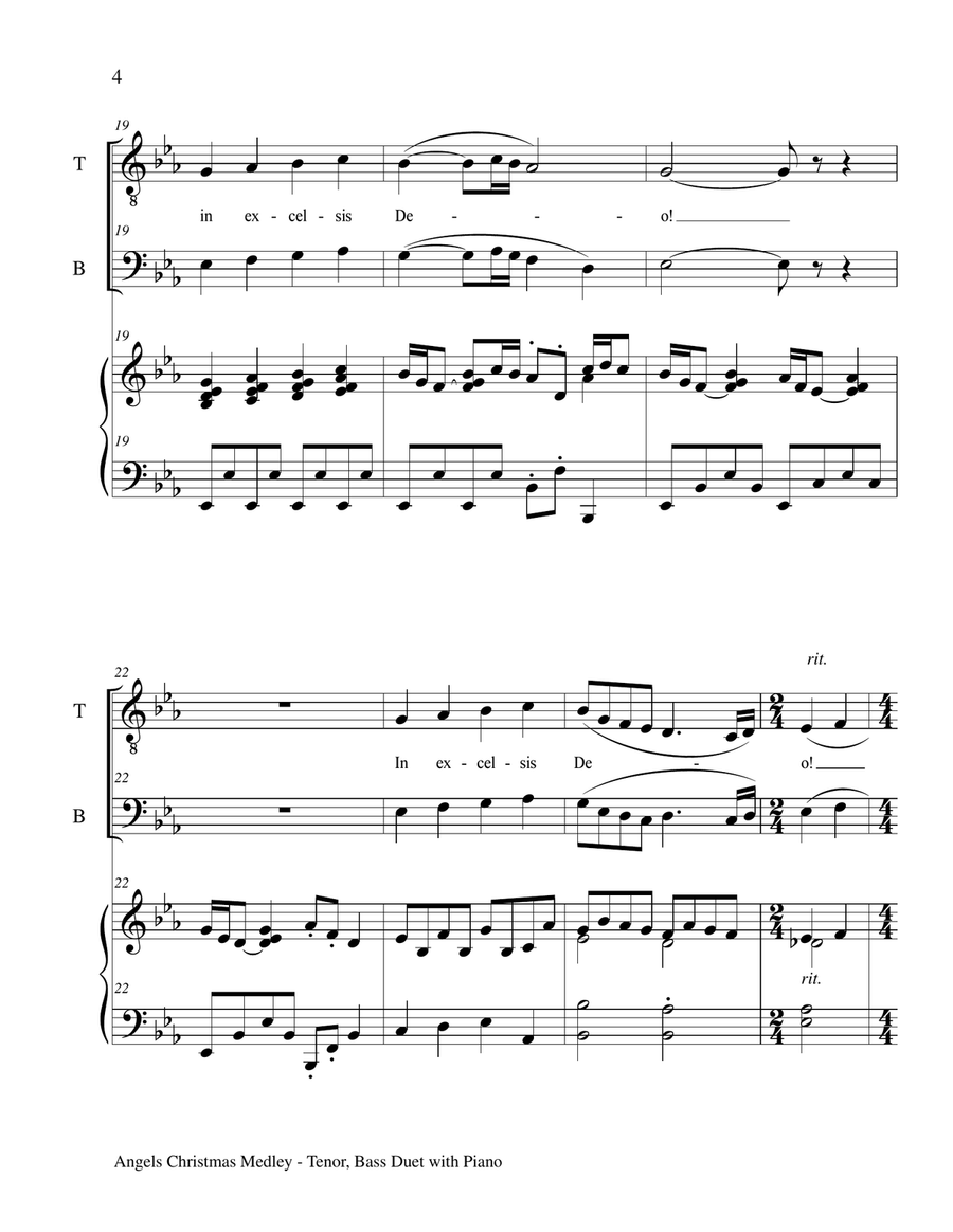 ANGELS CHRISTMAS MEDLEY (Tenor, Bass Duet with Piano) Piano Accompaniment scores gallery preview page 5