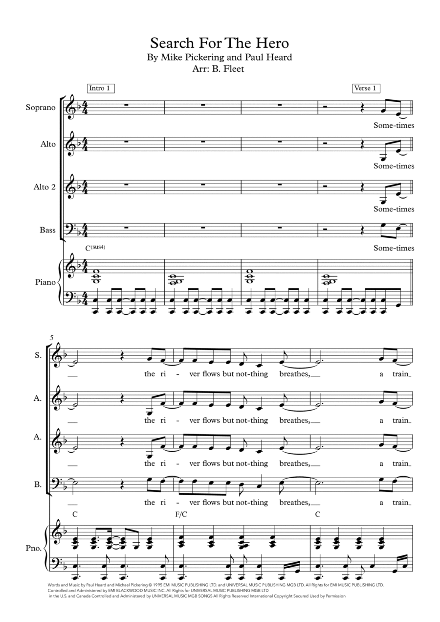 Search For The Hero Choir scores gallery preview page 1