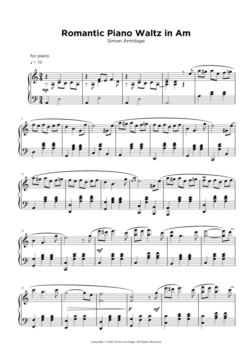 Romantic Piano Waltz in A Minor image number null