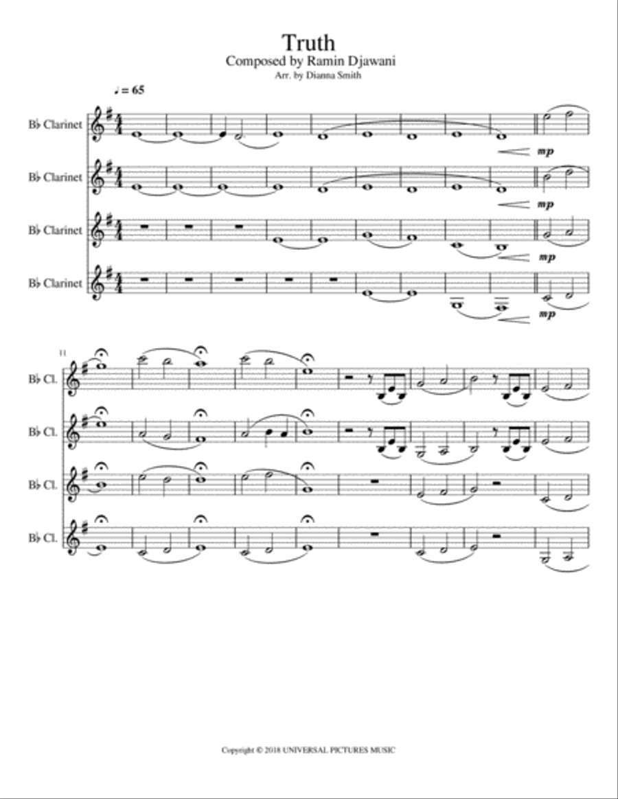 Truth Truth Woodwind Quartet scores gallery preview page 1