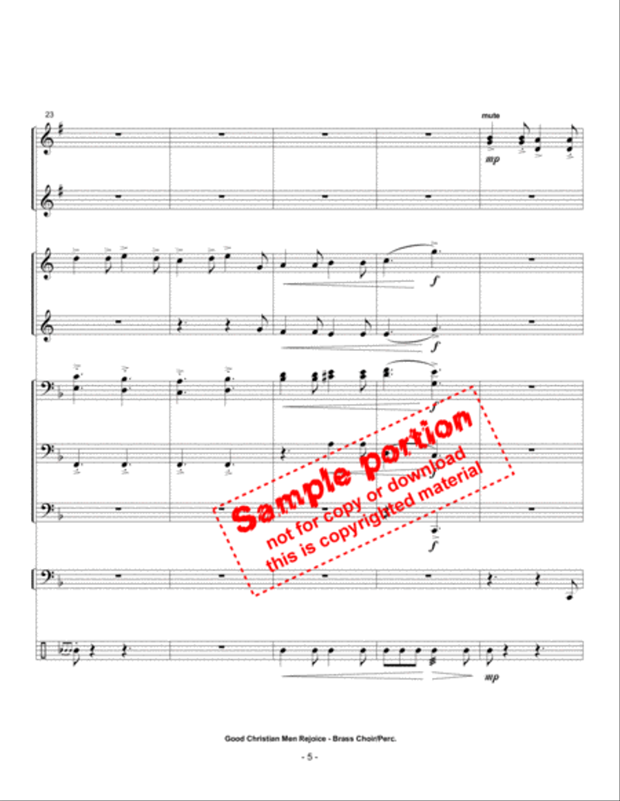 Good Christian Men Rejoice! Brass Ensemble scores gallery preview page 3