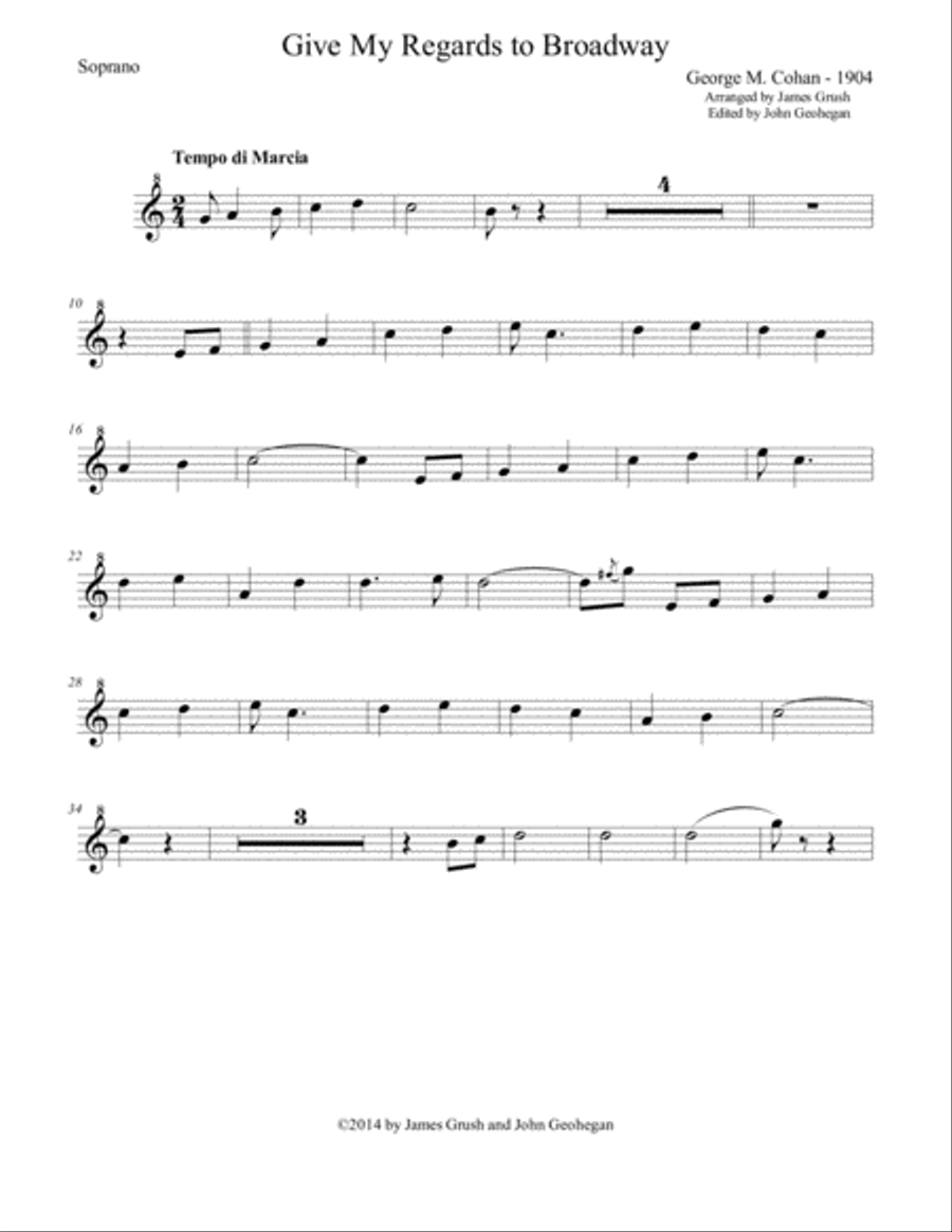 Give My Regards To Broadway for Recorder Quintet Recorder scores gallery preview page 5