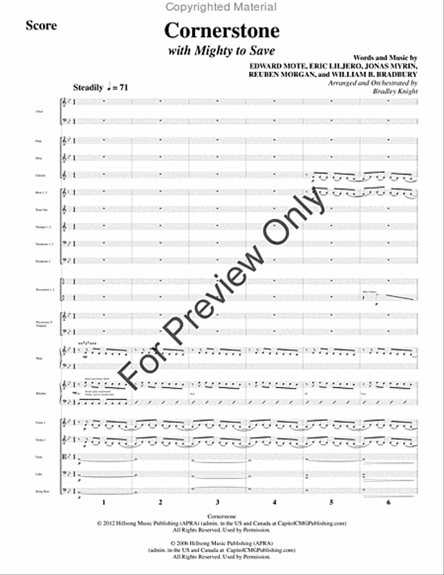 Cornerstone with Mighty To Save - Orchestration 4-Part scores gallery preview page 2