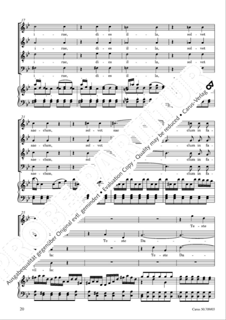 Requiem in E flat major 4-Part scores gallery preview page 21