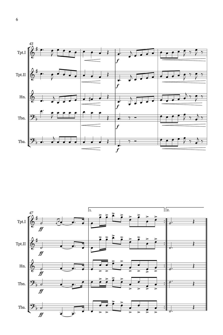 Marche Pontificale Marche Pontificale Brass Quintet scores gallery preview page 6