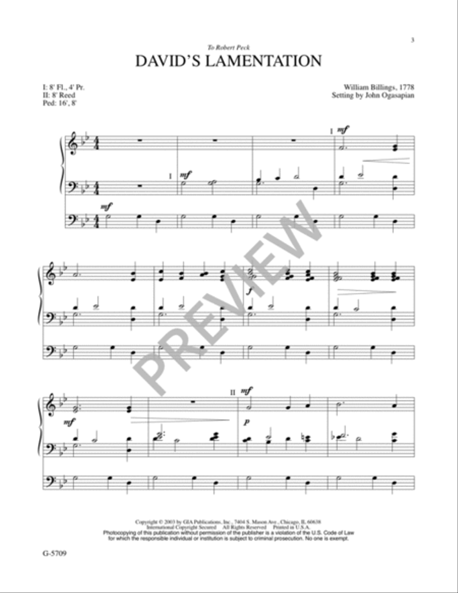 Five Preludes on Early American Tunes Organ scores gallery preview page 5