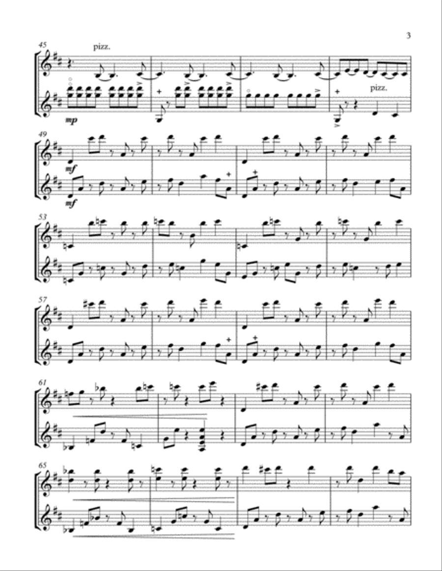 Racing the Rain (Duet for Two Violins) String Duet scores gallery preview page 3