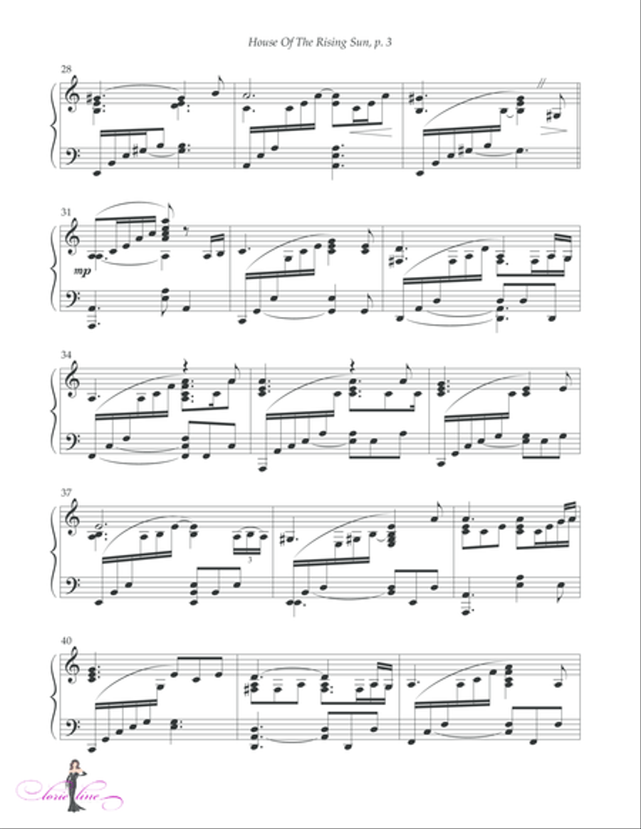 House Of The Rising Sun House Of The Rising Sun Piano Solo scores gallery preview page 4