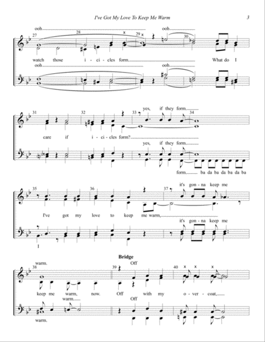 I've Got My Love To Keep Me Warm SSAA scores gallery preview page 3