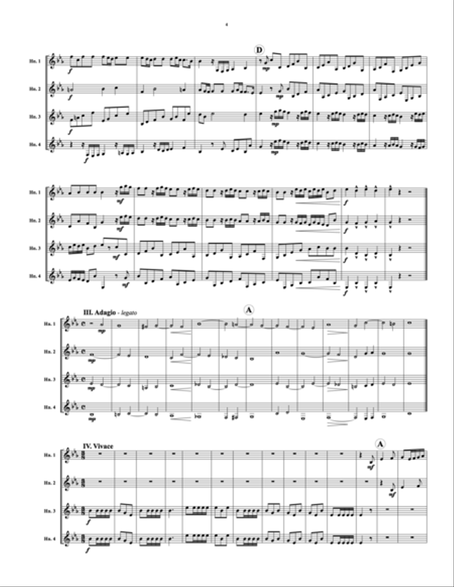 Concerto for Four Horns Concerto for Four Horns Horn scores gallery preview page 3