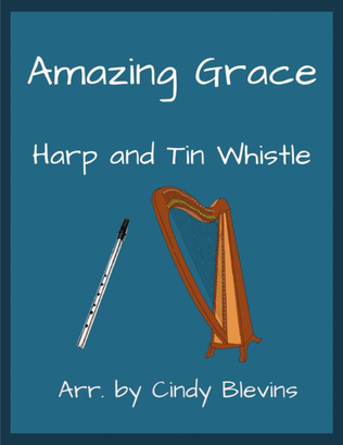 Amazing Grace, Harp and Tin Whistle (D)