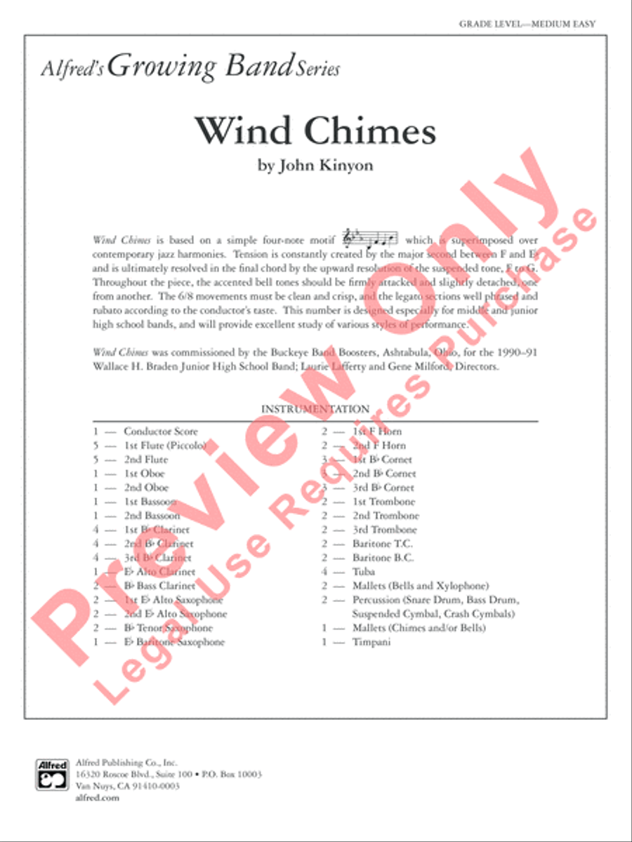 Wind Chimes Concert Band scores gallery preview page 2