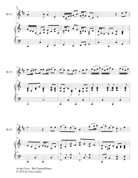AT THE CROSS (Duet – Bb Clarinet and Piano/Score and Parts) image number null
