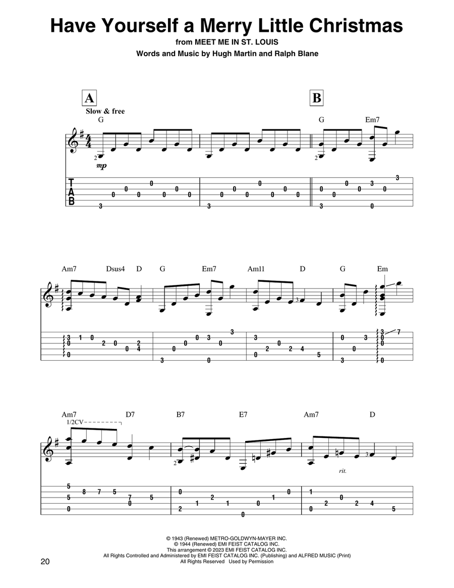 Have Yourself A Merry Little Christmas Guitar Solo scores gallery preview page 1