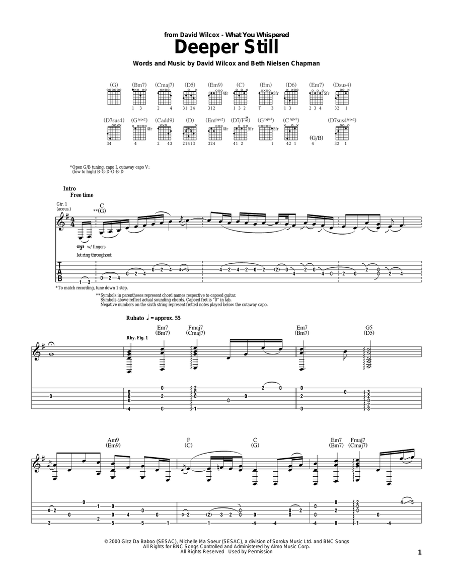 Deeper Still Acoustic Guitar scores gallery preview page 1