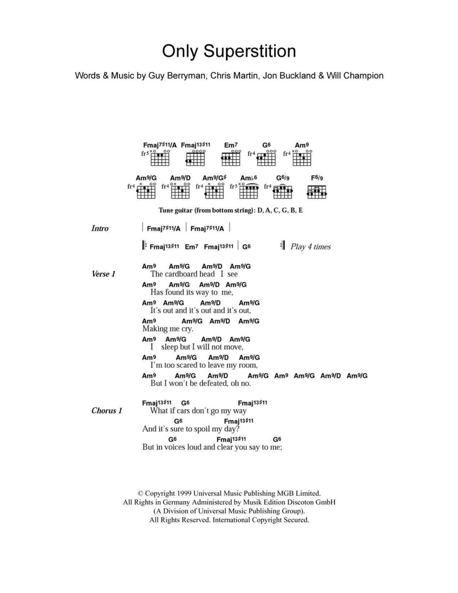 Only Superstition Only Superstition Acoustic Guitar scores gallery preview page 1
