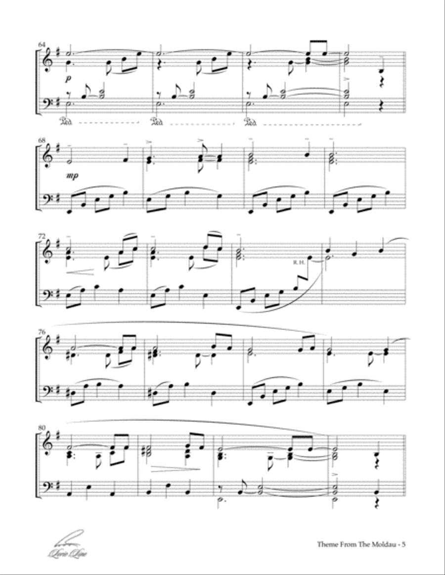 Theme And Variations From The Moldau Piano Solo scores gallery preview page 5