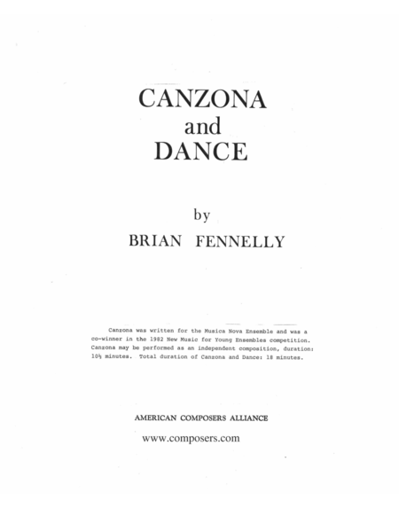 [Fennelly] Canzona and Dance
