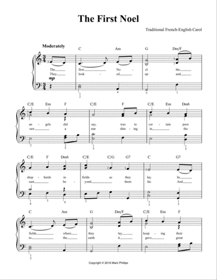 The First Noel The First Noel Easy Piano scores gallery preview page 1